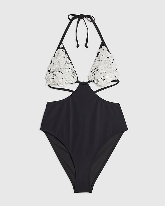River Island Womens Swimsuit Black Shell Detail Cupped Padded - Image 6