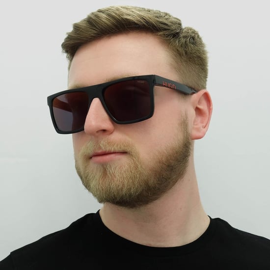 Hugo by Hugo Boss Square Mens Black Red Sunglasses - Image 5