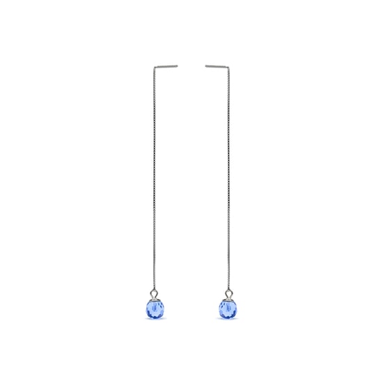 Luxenter yedia earrings in 925 sterling silver and aquamarine blue hydrothermal quartz rhodium plated finish - Image 3