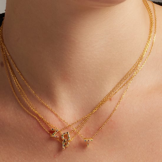 Luxenter Sterling Zilver 925 collier met Veelkleurige Zirkonia afgewerkt in 18K geel goud - Alfabet - Image 4