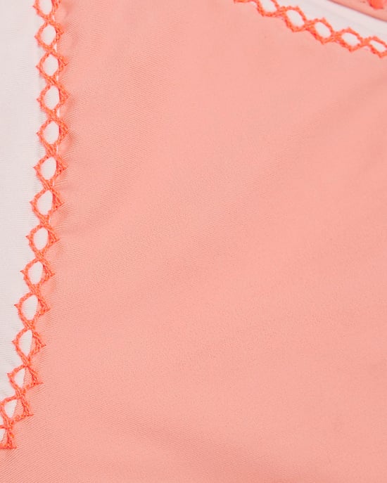 River Island Womens Swimsuit Pink Whipstitch Plunge - Image 4