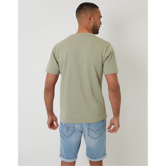 Men's Threadbare Regular Fit Crew Neck Short Sleeve T-Shirt in Sage - Image 3