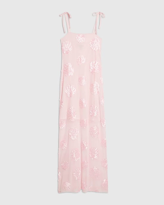 River Island Womens Maxi Dress Pink Sleeveless Cornelli Design - Image 6