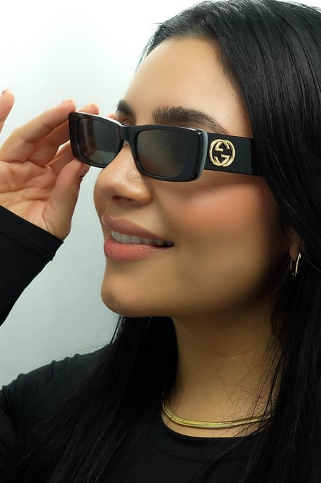 Gucci Rectangle Womens Black Grey GG0516S - Image 4