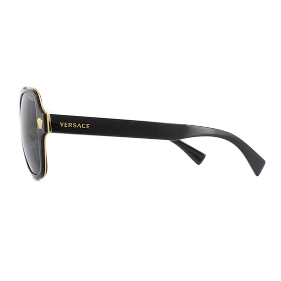 Versace Aviator Mens Black Grey Polarized Solglasögon - Image 3