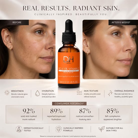 Dr H Pro-V 5% Vitamin C Anti-Ageing Facial Serum 30ml for Acne, Blemishes, Large Pores, Brightening - Image 2