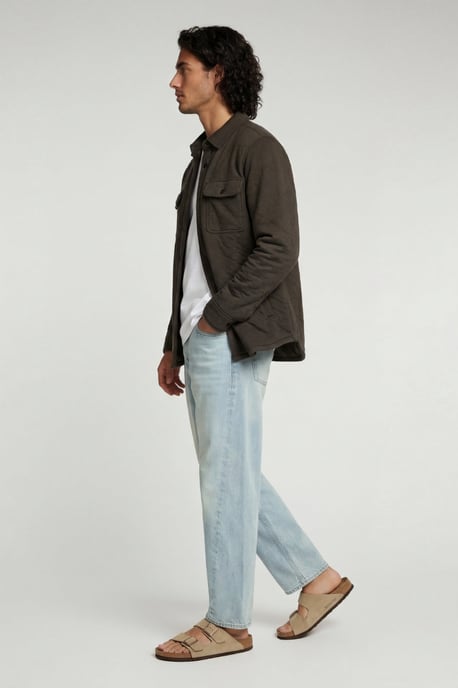 Virgil Quilted Overshirt in Brown - Image 2