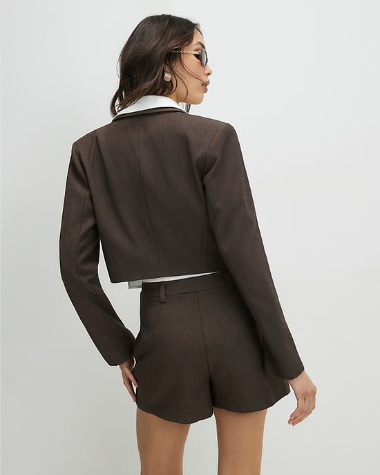 River Island Womens Skort Brown Hybrid Fabric Belt Loops Tailored - Image 4