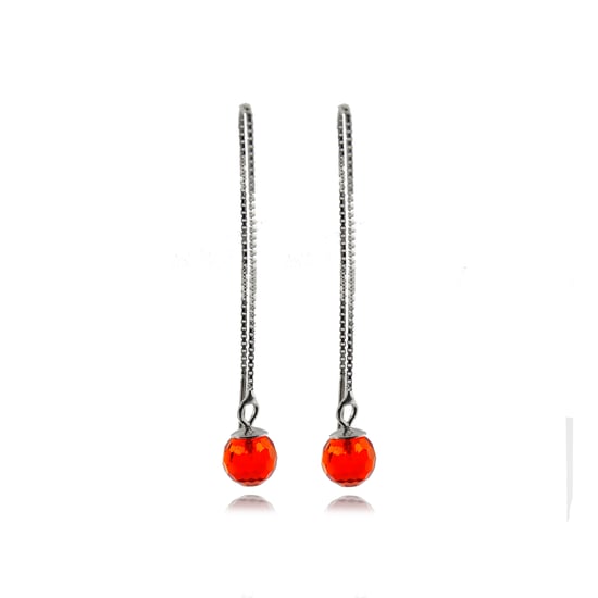 Luxenter yedia-örhängen i 925 sterlingsilver och orange hydrotermisk kvarts, rodiumpläterad finish - Image 1
