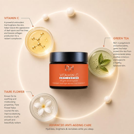 Dr H Vitamin C Anti-Ageing Night Moisturiser 60ml for Brightening, Dark Spots - Image 3