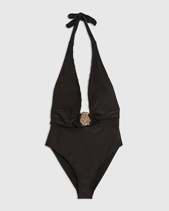 River Island Womens Swimsuit Black Hardware Plunge neck - Image 5