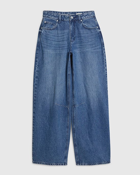 River Island Womens Wide Leg Jeans Blue Baggy Fit - Image 6