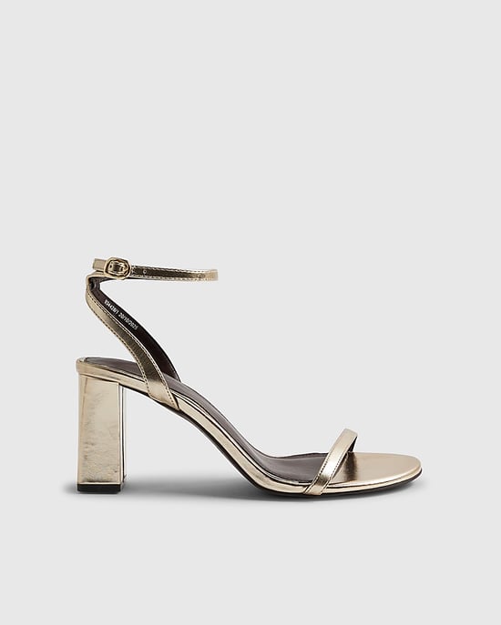 River Island Womens Heeled Sandals Gold Wide Fit Open Toe - Image 2