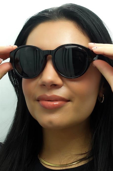 INVU Round Womens Black Grey Polarized E2000 - Image 5
