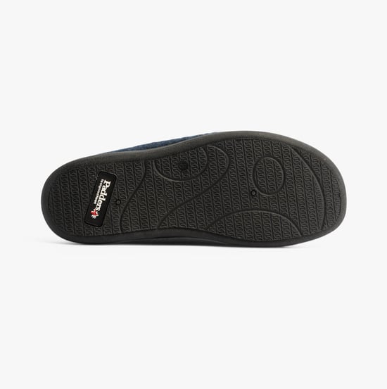 Padders FELIX Mens Slippers Blue Felt - Image 3