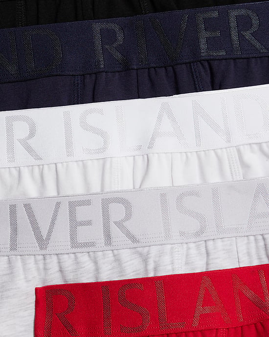River Island Mens Trunks Red RI Waist 5 Pack Trunks Underwear - Image 4