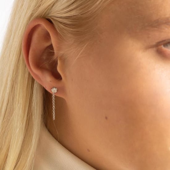Luxenter Essential earrings in 925 sterling silver and shiny rhodium-plated zirconia finish - Image 5