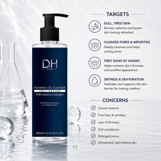Dr H Foaming Gel Cleanser with Marine Collagen for Acne, Blemishes, Large Pores, Dullness - Image 5