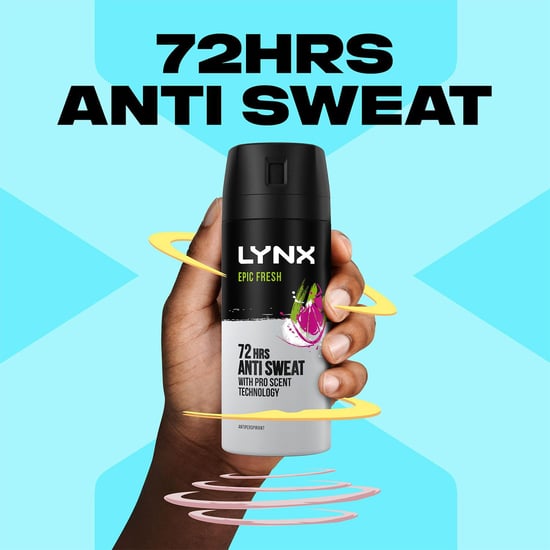 Lynx Epic Fresh Antiperspirant Aerosol Deodorant Spray 72H Protection 150ml, 3pk - Image 4