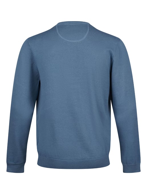 Luke 1977 Men's Noah Super Fine Crew Knit Jumper in Blue - Image 5