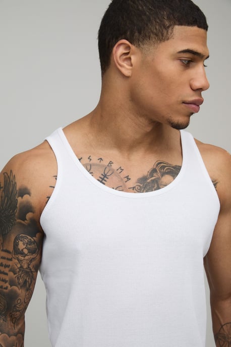 Basic Regular Fit Ribbed Vest - Image 3