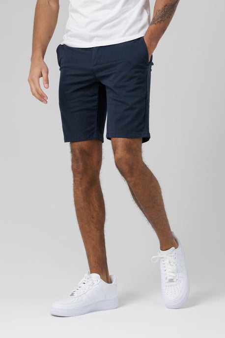 Navy Organic Cotton Slim Fit Chino Shorts - Image 5