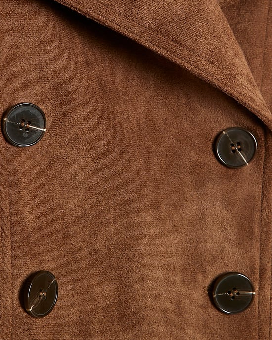 River Island Womens Bomber Jacket Brown Faux Suede Dropped - Image 5