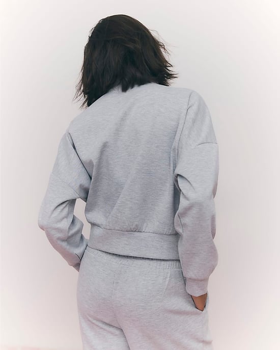 River Island Womens Sweatshirt Grey Long Sleeve Zip Up Bomber - Image 3