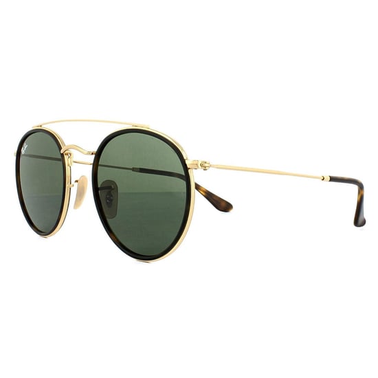 Ray-Ban Sunglasses Round Double Bridge 3647N 001 Gold Green - Image 2