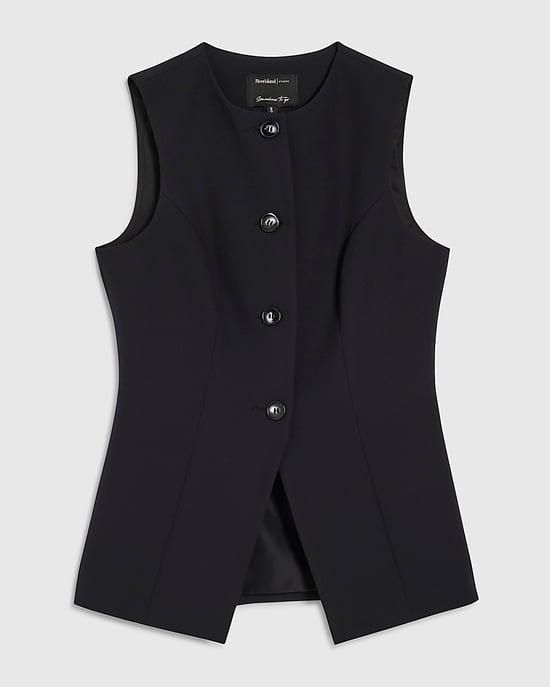 River Island Womens Waistcoat Black Tailored Sleeveless Button - Image 6