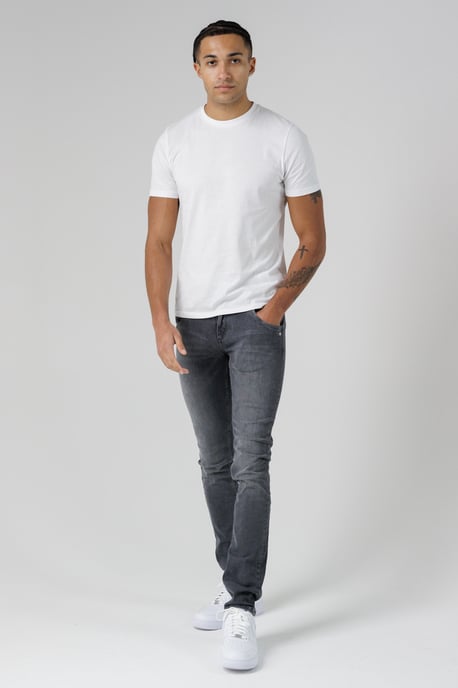 Grey Organic Cotton Blend Skinny Mid-Rise Denim Jeans - Image 6