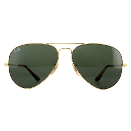 Ray-Ban Sunglasses Aviator Metal II RB3689 914731 Gold Green - Image 1
