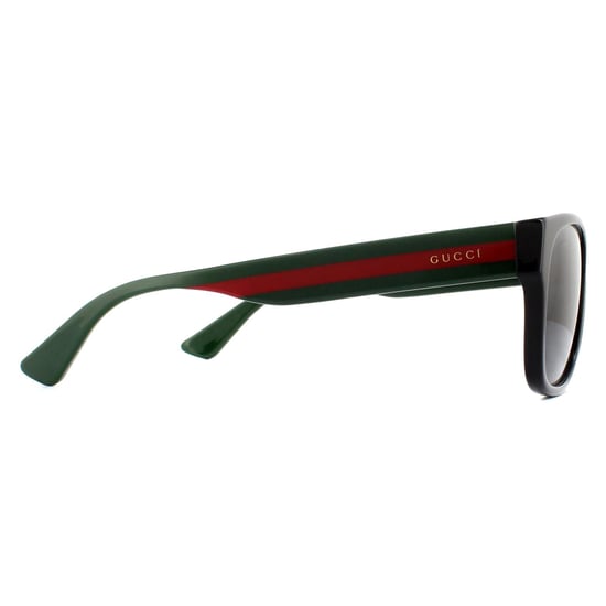 Gucci Rectangle Mens Black Green Red Grey Sunglasses - Image 4