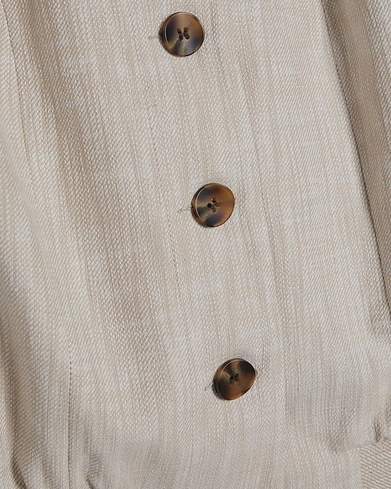 River Island Womens Bomber Jacket Beige Tailored Long Sleeve - Image 5