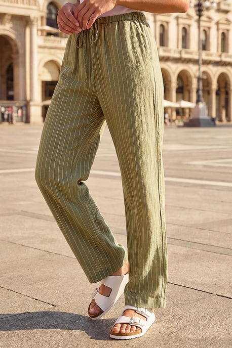 Petite Stripe Pull On Stretch Trouser - Image 2