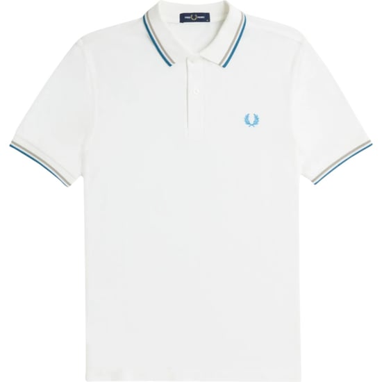 Fred Perry M3600 Twin Tipped Polo Shirt In White - Image 5