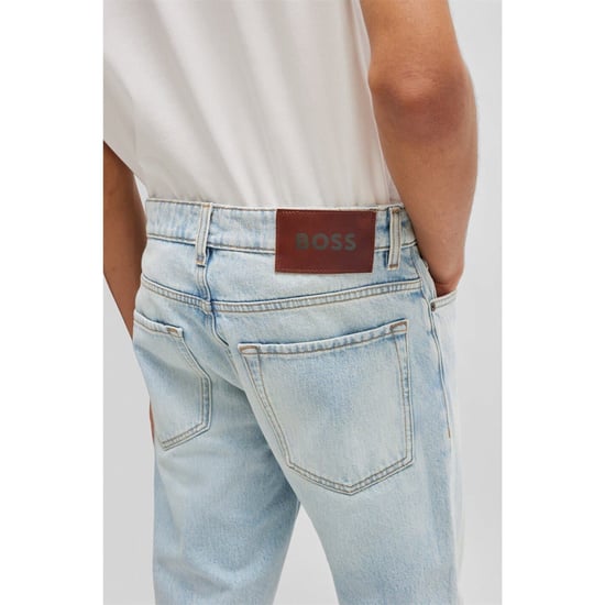 Men's Boss Five Pocket Design Regular Fit Jeans in Light/Pstl Blue - Image 4