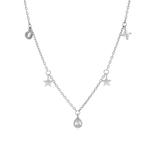 Necklace Luxenter Star necklace in 925 sterling silver and shiny rhodium plated finish zirconia - Image 1
