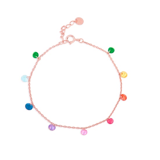Luxenter Rolcon bracelet in 925 sterling silver and multicoloured zirconia with 18K rose gold plated finish - Image 3