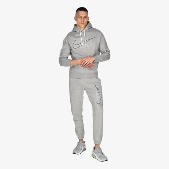 Nike Mens Grey Outline Hooded Fleece Tracksuit - Image 3