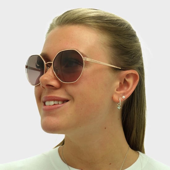 Michael Kors Round Womens Rose Gold Brown Pink Gradient Sunglasses - Image 6