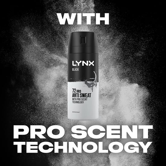 6 Pack Lynx 72Hour Sweat Protection Anti-Perspirant Deodorant, 150 ml[Black] - Image 2