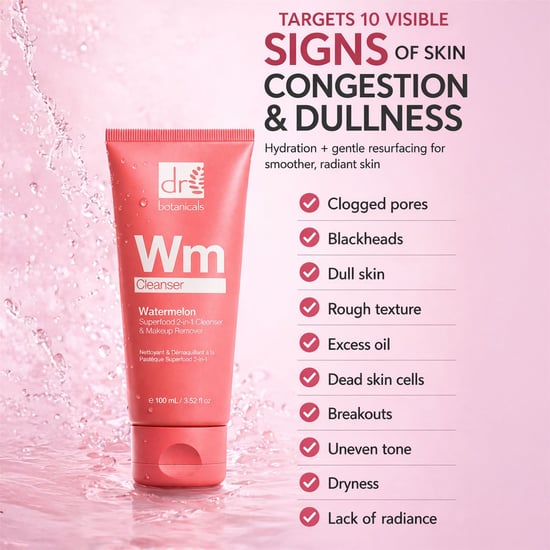 Dr. Botanicals Watermelon Superfood 2-in-1 Cleanser with Glycolic Acid, Salicylic Acid 100ml for Acne, Blemishes, Large Pores, Dullness - Image 3