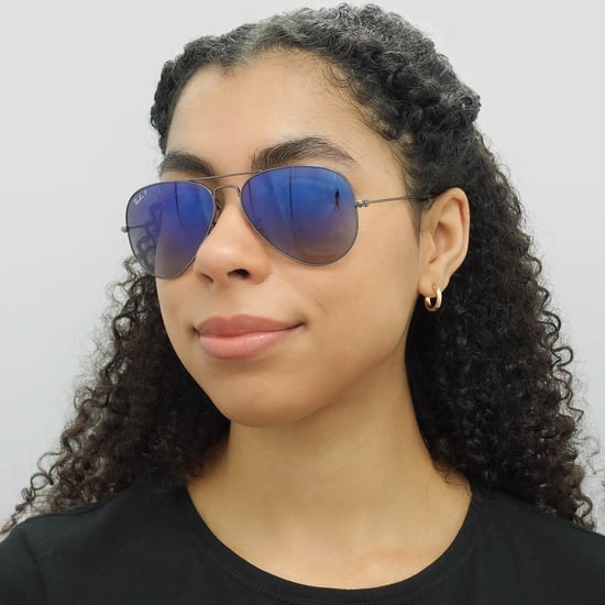 Ray-Ban Sunglasses Aviator 3025 Gunmetal Polarized Blue Gradient Grey 004/78 58mm - Image 5