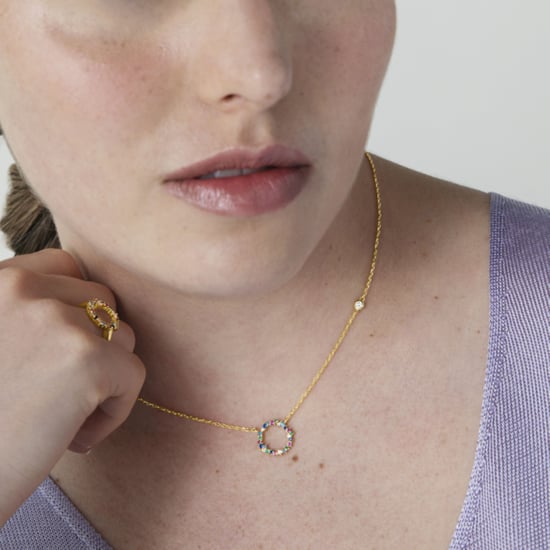 Luxenter Sterling zilveren 925 collier met veelkleurige zirkonia afgewerkt in 18K geelgoud - Thilak - Image 4