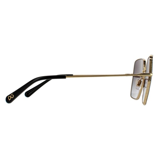 Dolce & Gabbana Square Womens Black Gold Black Grey Gradient Sunglasses - Image 4