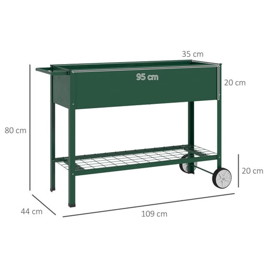 4goodz Outsunny verhoogd kweekbed met wielen plantenbak metaal - - Image 3