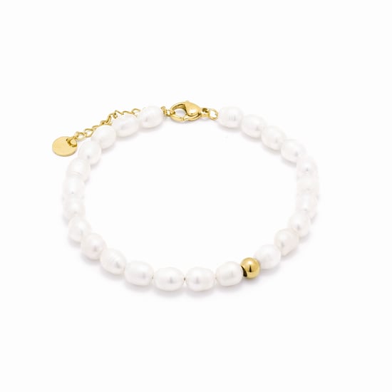 Luxenter White Pearl armband i 18K gult guld - Unwe - Image 1