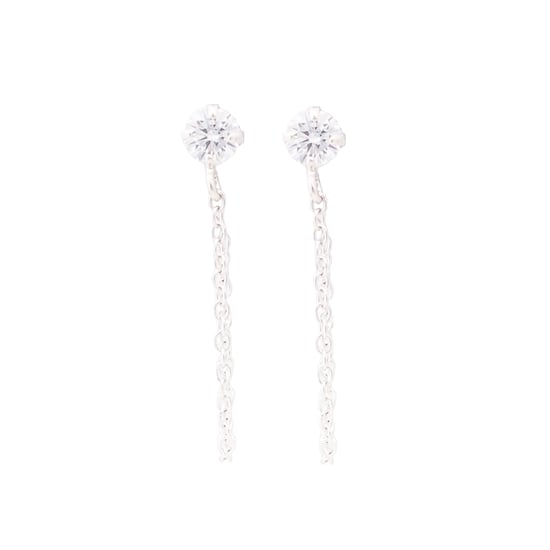 Luxenter Essential earrings in 925 sterling silver and shiny rhodium-plated zirconia finish - Image 1