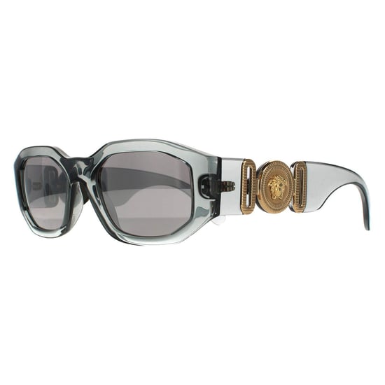 Versace Rectangle Unisex Transparent Grey Light Grey Silver Mirror VE4361 Sunglasses - Image 2